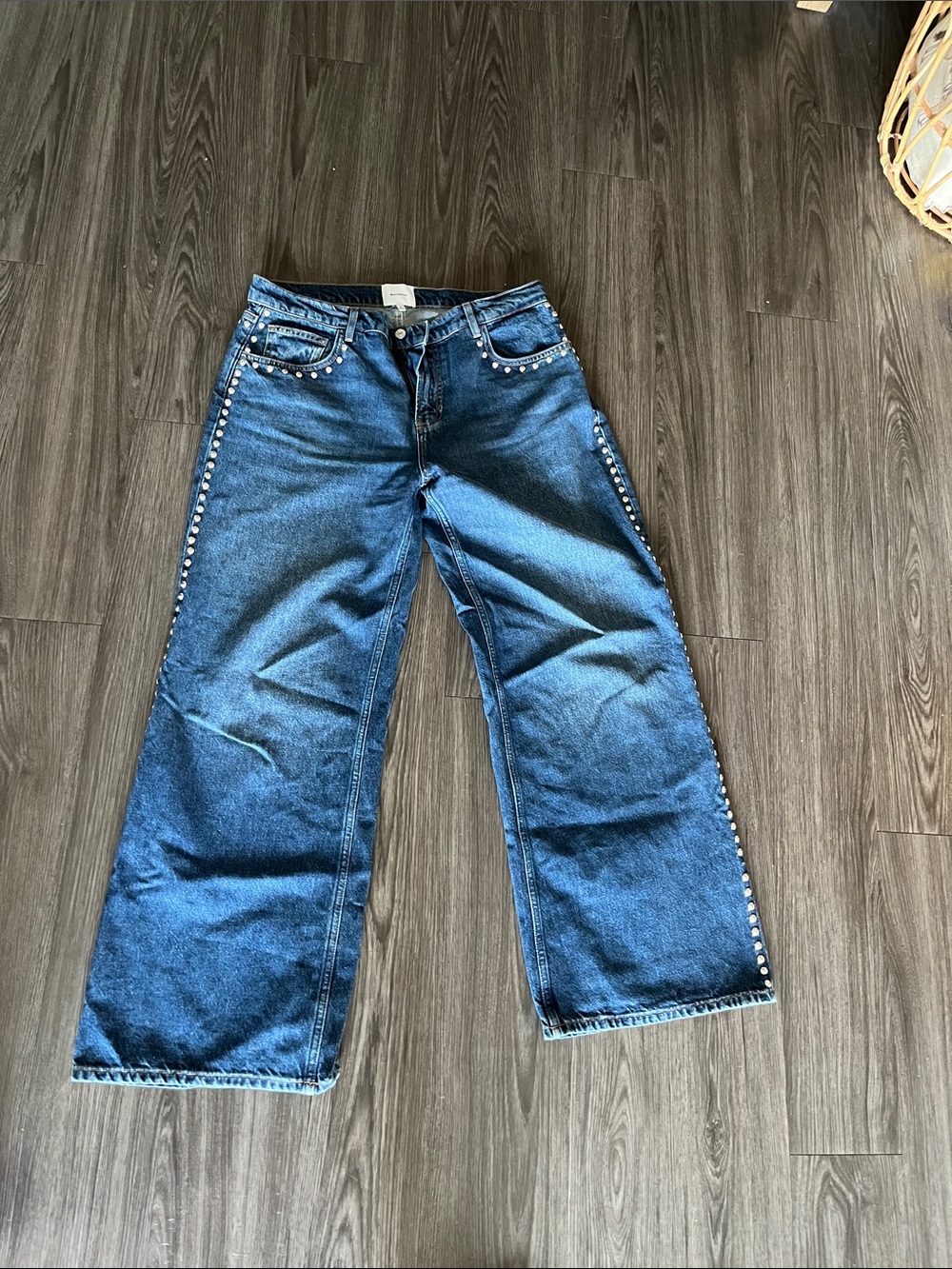 Reformation Cary Low Rise Studded Jeans